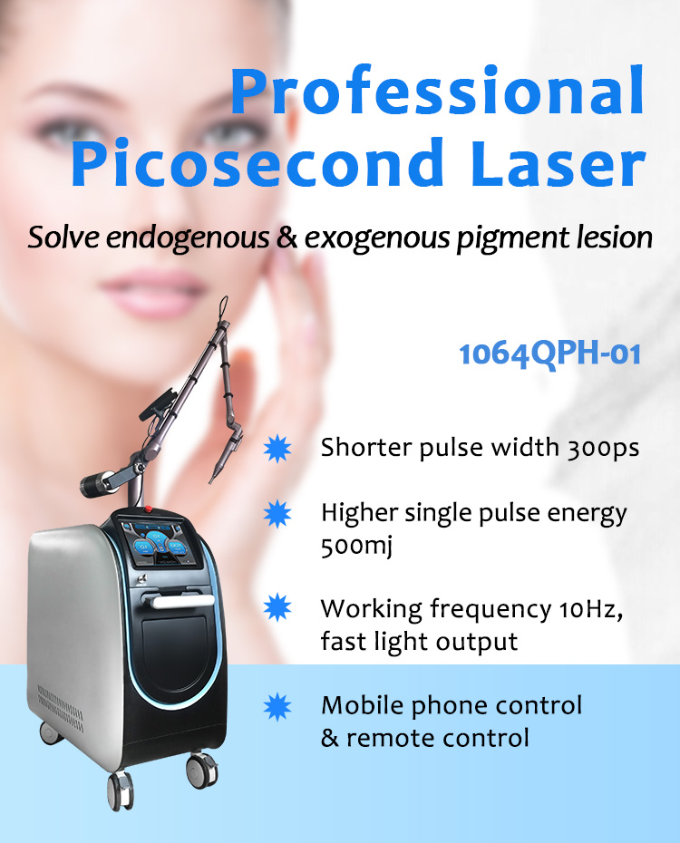 1064QPH01 Высокое качество пиколазер/пикосекундный лазер для удаления пигментных поражений, татуировок, роскошное оборудование