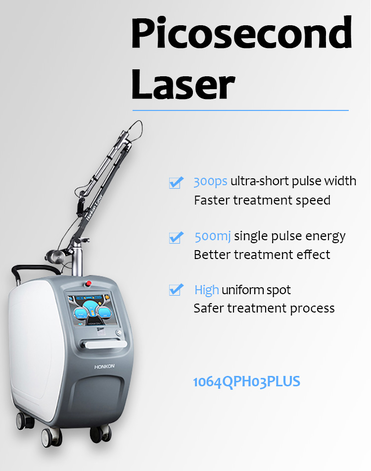 1064QPH03 Plus Picolaser Máquina de eliminación de pigmentación para eliminación de tatuajes con láser de picosegundo