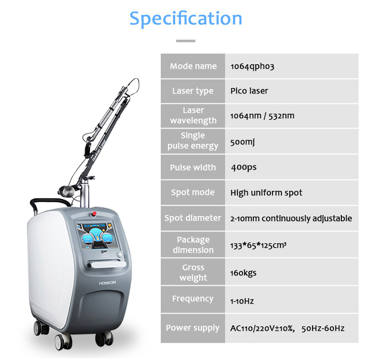 1064QPH03 Picolaser Picosecond Laser Tattoo Removal Pigmentation Removal Equipment