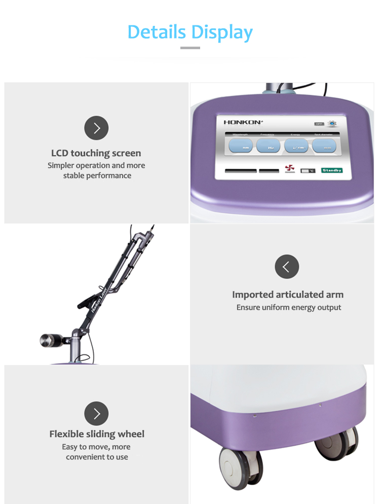 1064QVYH Q-Switched Nd:YAG Máquina de eliminación de lesiones pigmentarias y tatuajes con láser