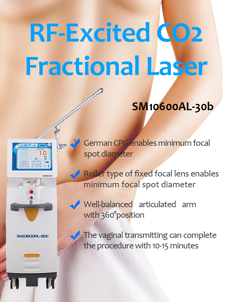 SM10600AL-30b Láser fraccional de CO2 rentable de 10600nm estiramiento vaginal rejuvenecimiento de la piel y eliminación de estrías