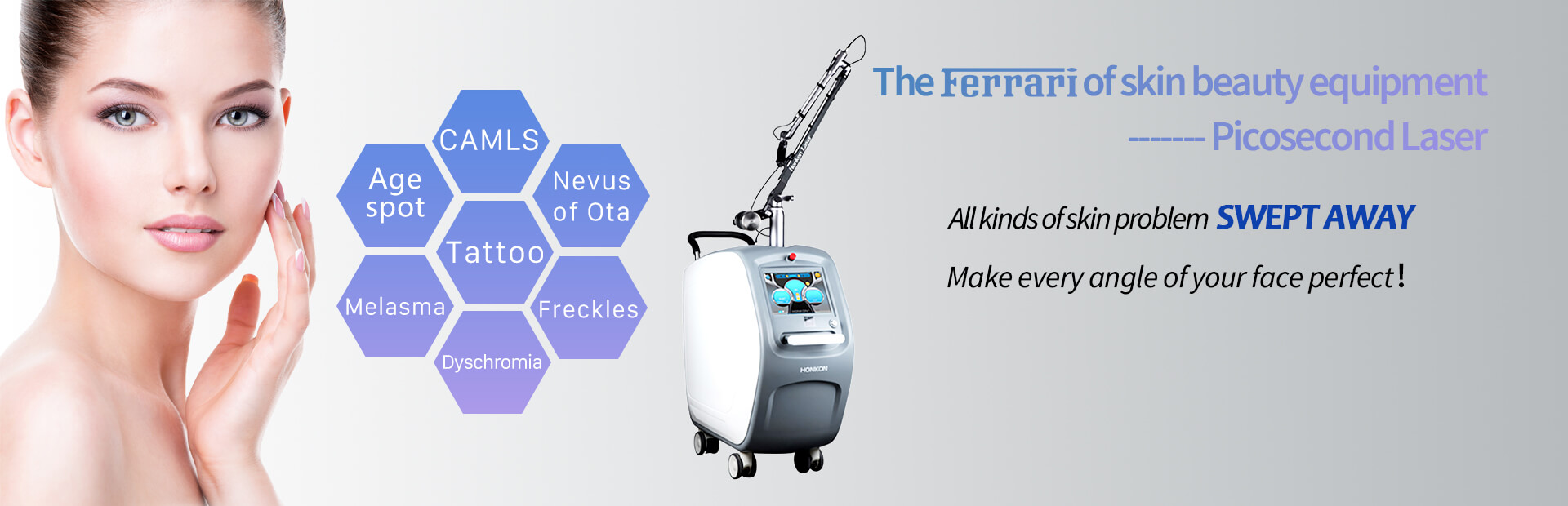 1064QPH03 High quality 1064nm & 532nm picolaser/picosecond laser tattoo removal pigmentation luxurious equipment