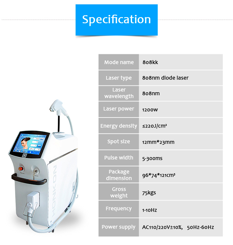 808KK 808nm Diode Laser SHR Permanent Hair Removal Skin Rejuvenation Machine