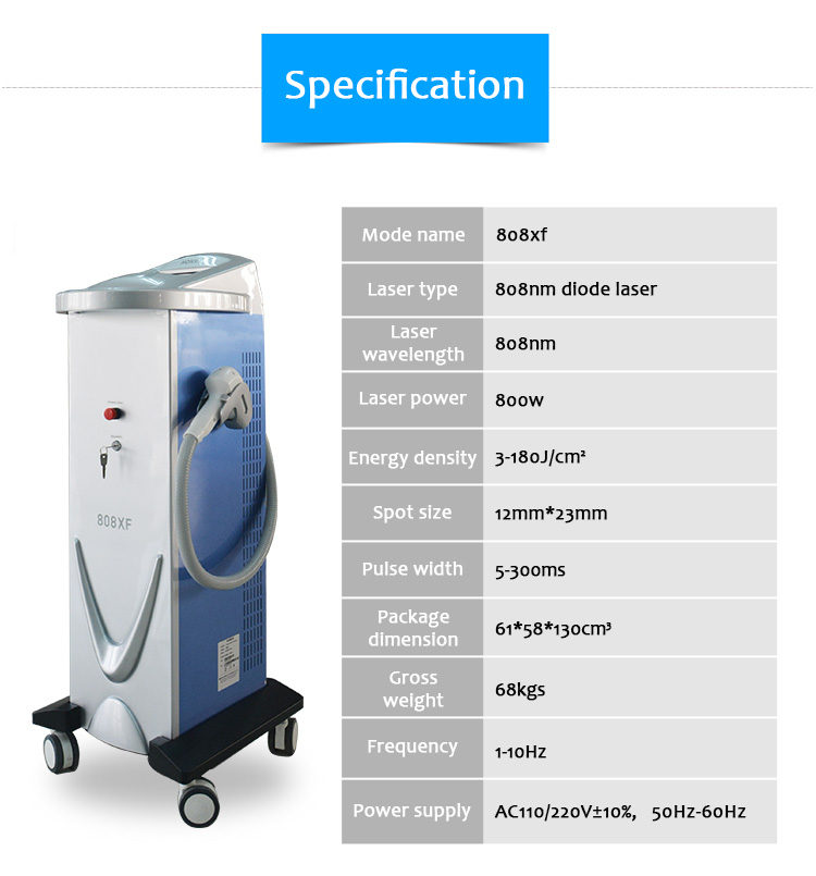 808XF 808nm Diode Laser Permanent Hair Removal Skin rejuvenation Machine