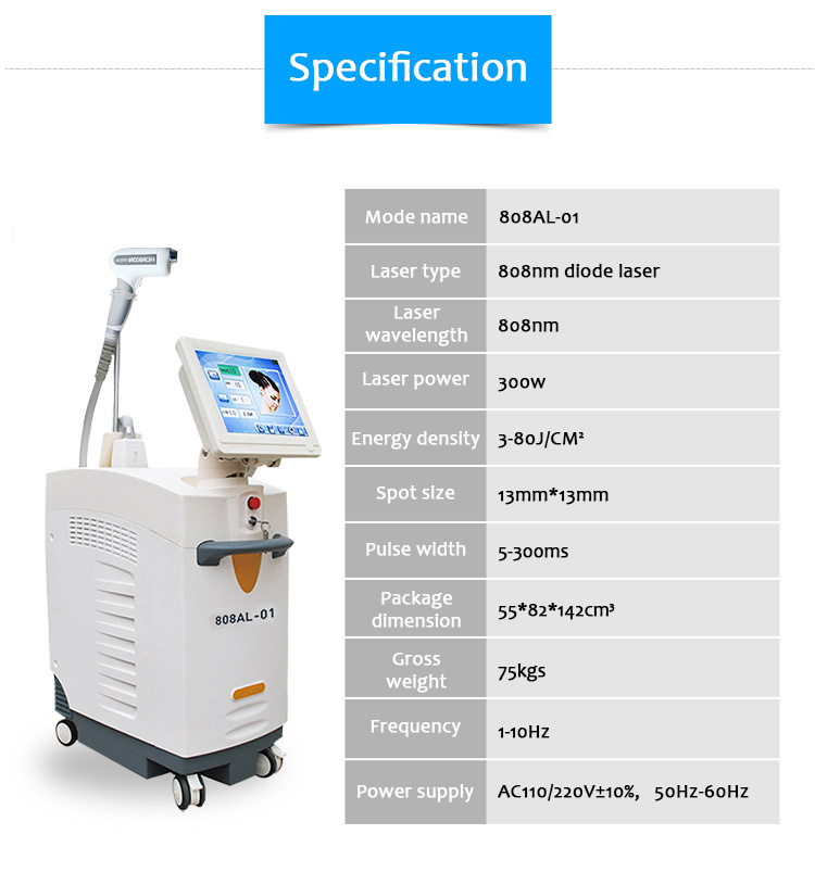 808AL-01 808nm Diode Laser Permanent Hair Removal Machine 