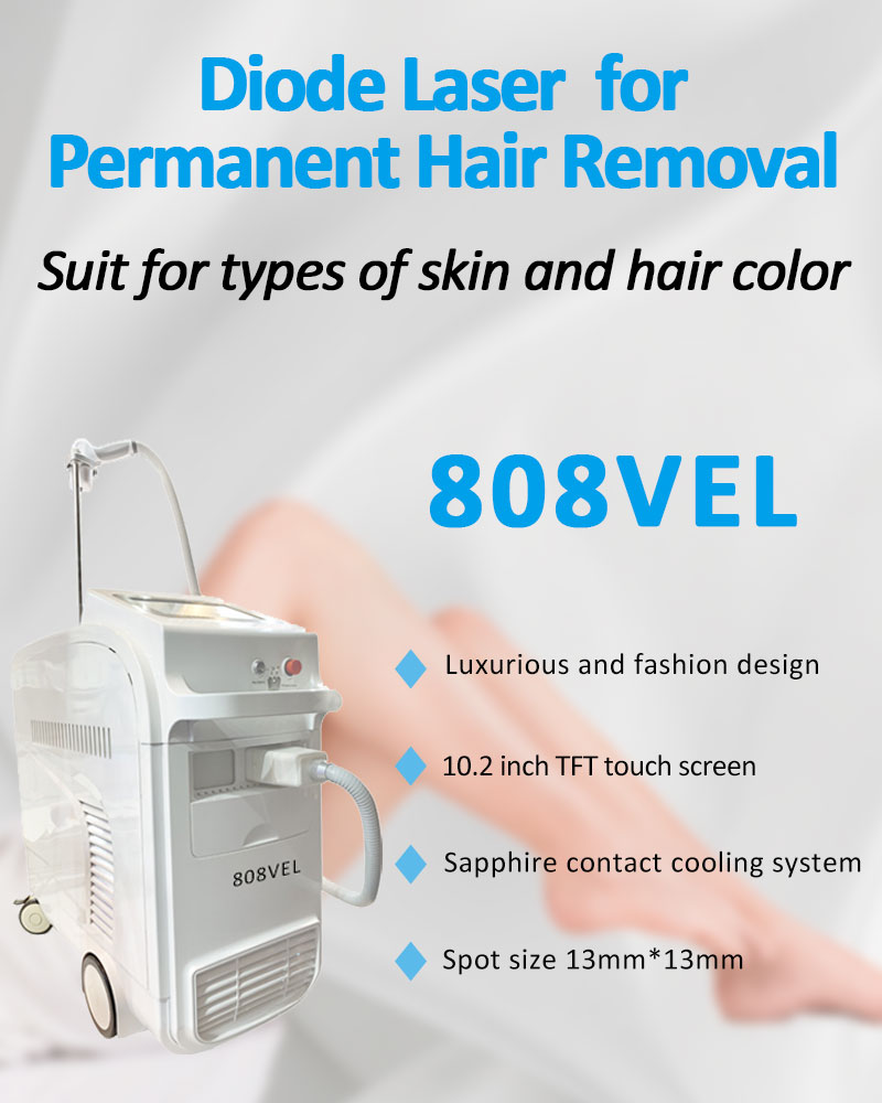 808VEL 808nm Diode Laser Permanent Hair Removal Skin Rejuvenation Machine