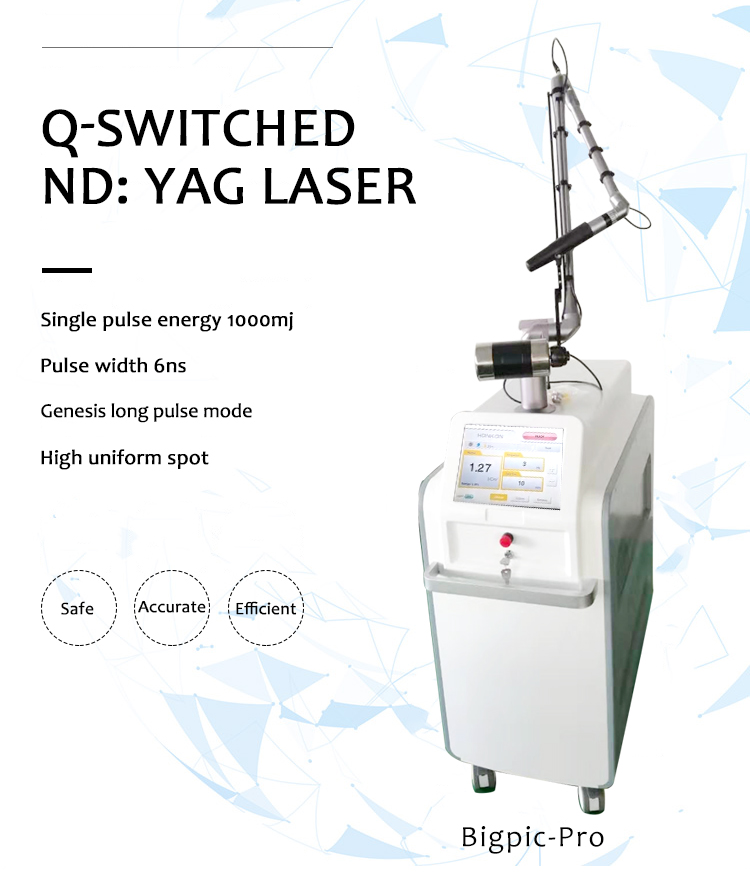 1064nm Q-Switched ND:YAG Lazer, Lazer Tatu Silme Maşını, Bigpic-pro