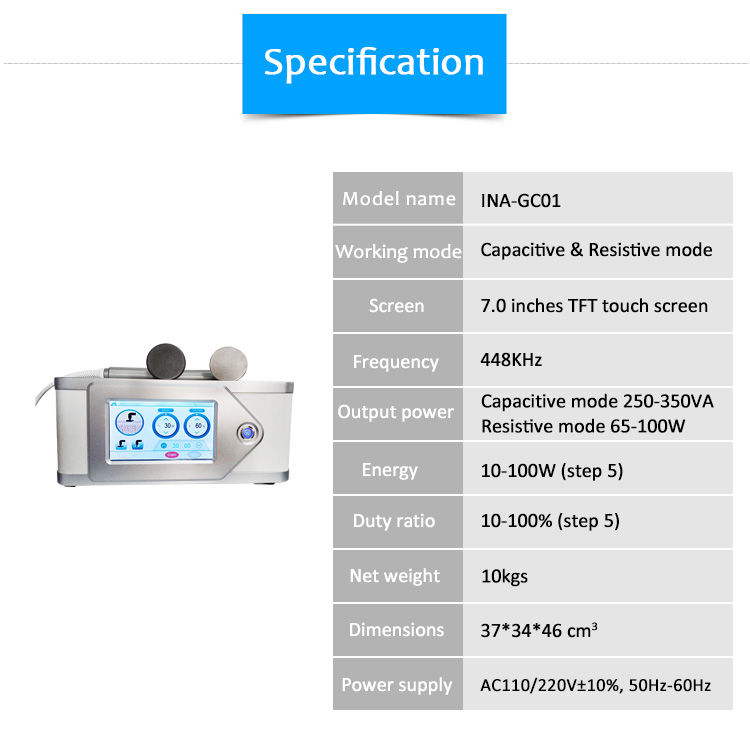 INA-GC01 RF Thermal & Healthy Series aumenta el dispositivo multifuncional del metabolismo