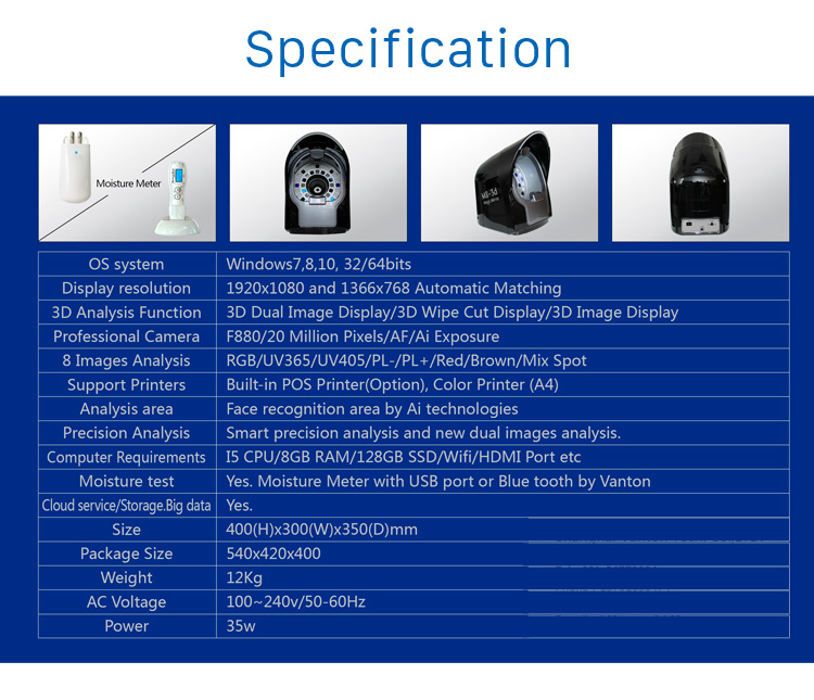 M8-3D Magic Mirror System Դեմքի մաշկի անալիզատոր