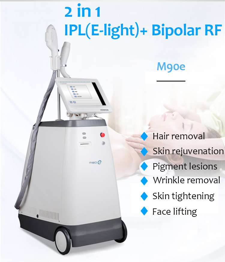 M90e Ipl/E-Light plaukų šalinimas Odos atjauninimas bipolinis Rf odos stangrinimas ir pakėlimas