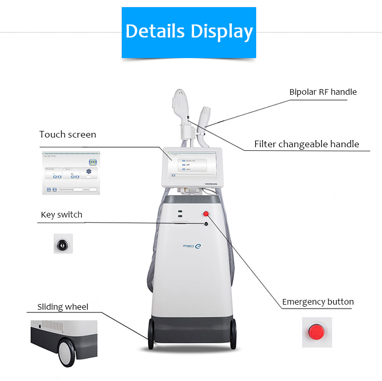 M90e Ipl/E-Light Depilación Rejuvenecimiento de la piel Rf bipolar Estiramiento y elevación de la piel