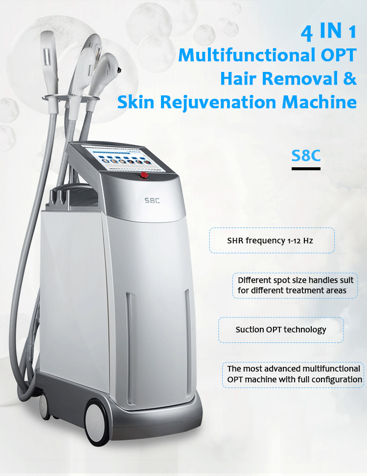 S8C Permanent Hair Removal Skin Rejuvenation Pigmentation & Vascular Lesion IPL/OPT/SHR Beauty Machine