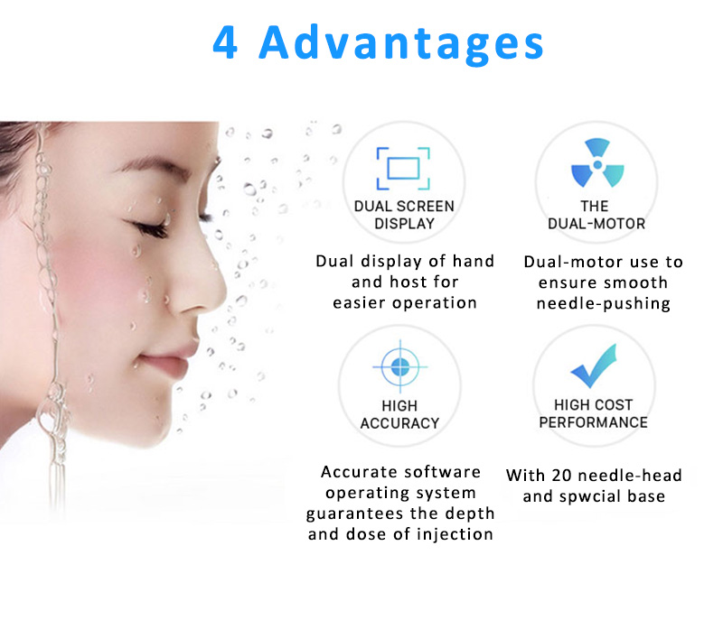 Beauty Spa Skin Whitening And Acne Removal Hydra Facial Skin Tightening Wrinkle Removal Mesogun Vital Injector