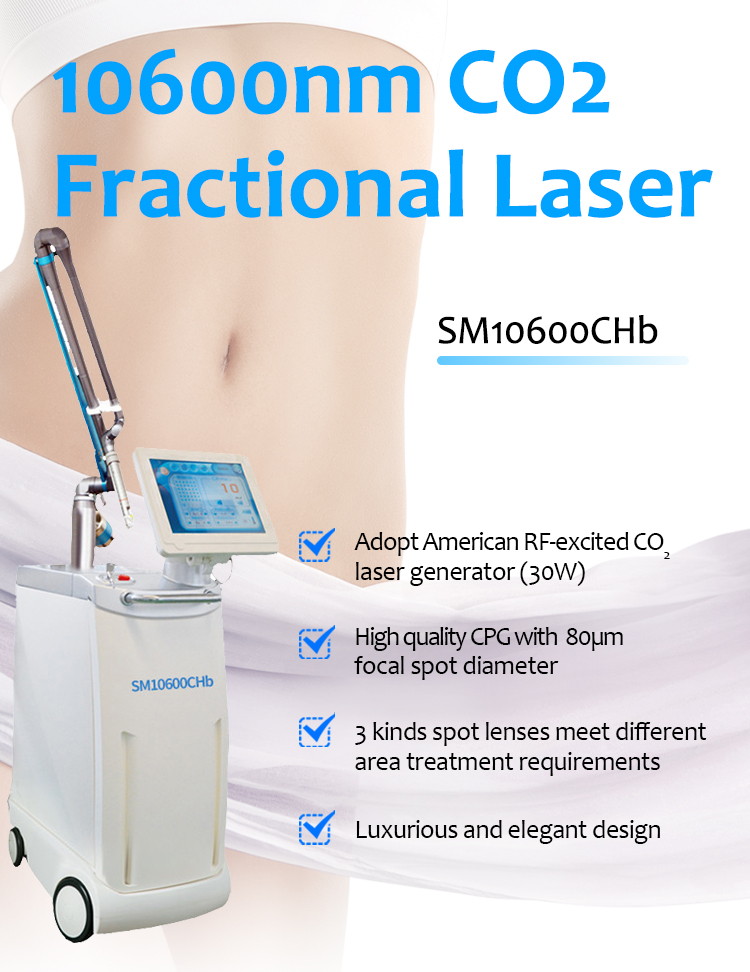 SM10600CHb Vaginal Tightening 10600nm CO2 Fractional Laser Skin Regeneration Stretch Mark/Scar Removal Machine