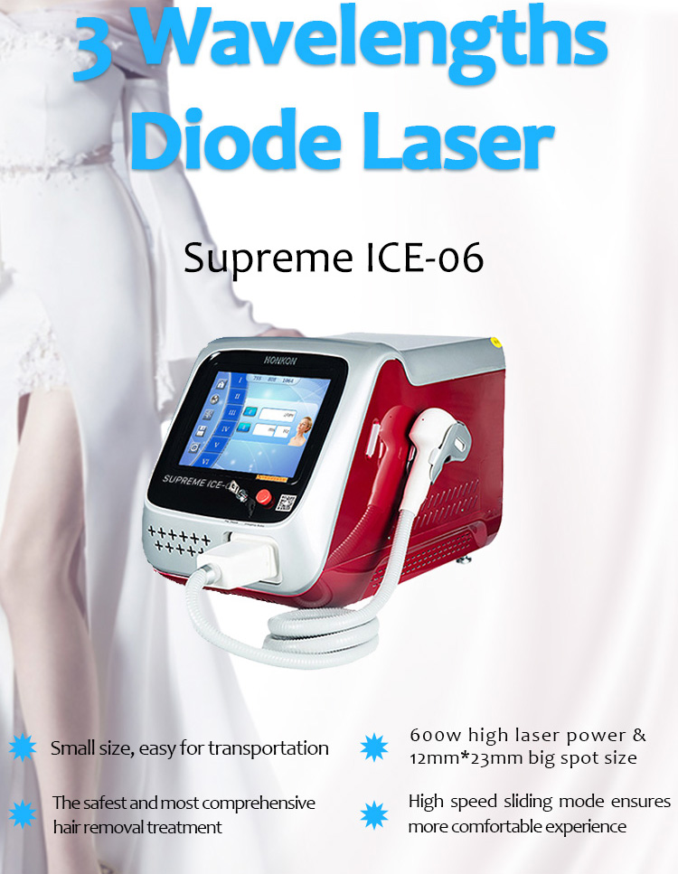 Supreme ICE-06 755nm 808nm 1064nm Diode Laser Permanent Hair Removal Machine