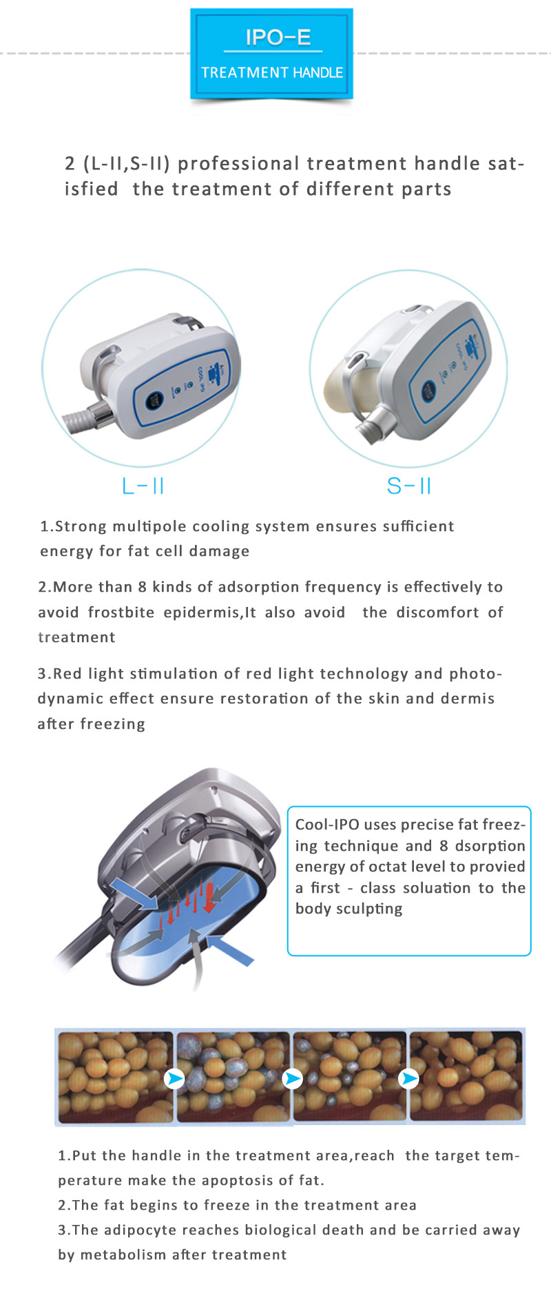 IPO-E Cryolipolysis арықтататын құрылғы Криолиполиз құрылғысы Криолиполизге арналған құрылғы