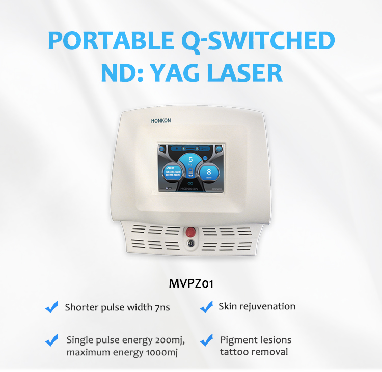 1064нм Q-Switched ND:YAG лазер, лазер шивээс арилгах машин, пигментийн гэмтэл арилгах машин, MVPZ01