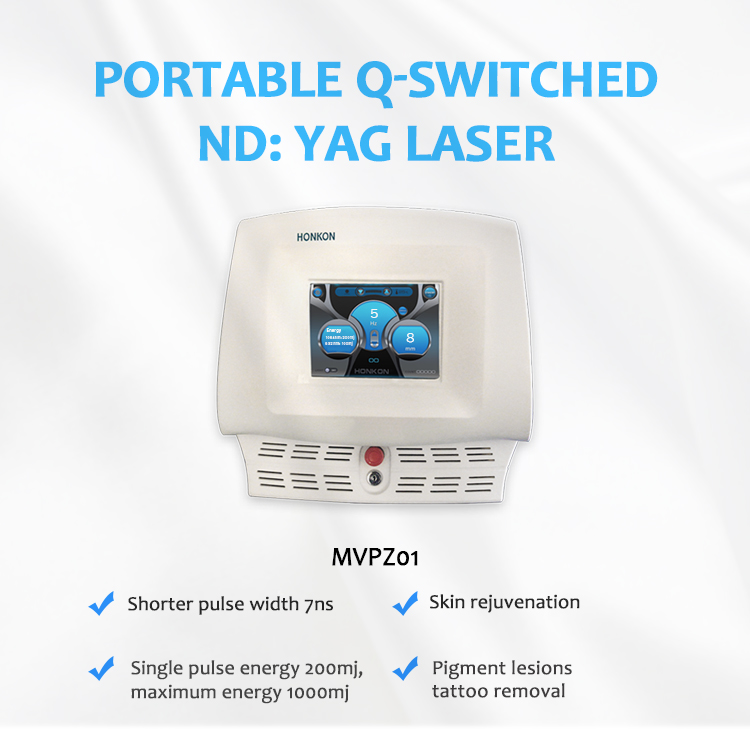 1064nm Q-Switched ND:YAG Lazer, Lazer Tatu Silme Maşın, Piqment Lezyonları Silmə Maşın, MVPZ01