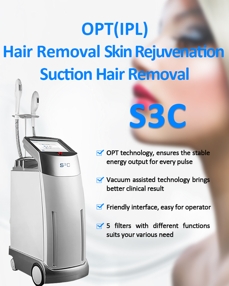 S3C IPL/OPT/SHR Suction Hair Removal Skin Rejuvenation Pigmentation & Vascular Lesion Machine