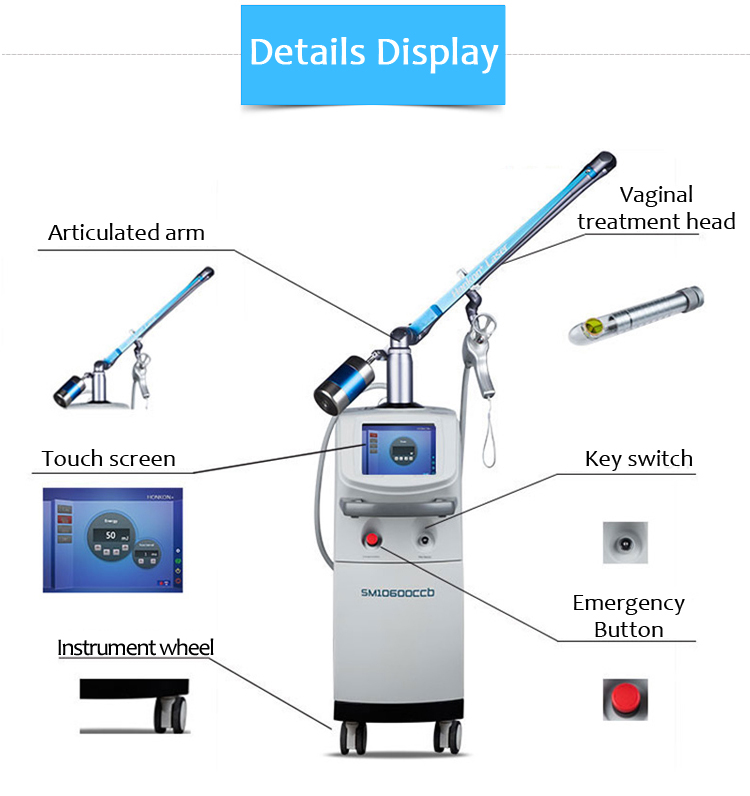 SM10600CCb 10600nm CO2 láser fraccional estiramiento vaginal estrías/eliminación de cicatrices máquina de regeneración de piel