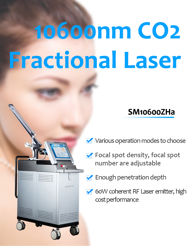 SM10600ZHa CO2 Fraksiyalı Lazer Dartma İşarəsi/Çapıq Təmizləmə və Dərini Bərpaedici Maşın